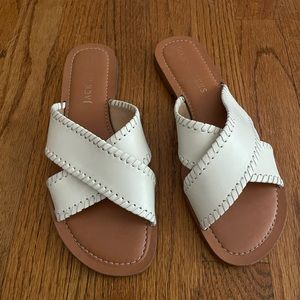 Jack Rogers white leather sandals
